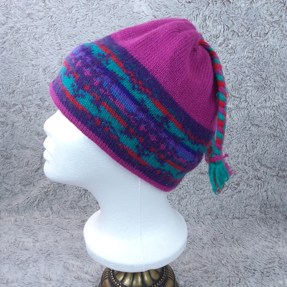 Vintage 90s Murray Merkley Canada Hat Pure Virgin Wool Multicolor